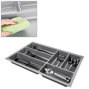 SOTECH ORGA-BOX-3 Besteckeinsätze Tiefe 473 mm Höhe 50,5 mm Silbergrau Schubladeneinsätze Breite 291 mm