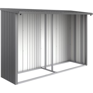 Biohort Rückwand für Woodstock 300 Kaminholzregal, Quarzgrau-Metallic.
