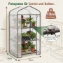 Kompaktes Foliengewächshaus 50x45x105cm mit 3 Etagen für Balkon & Garten. Transparentes Tomatenhaus mit braunem Stahlrahmen.