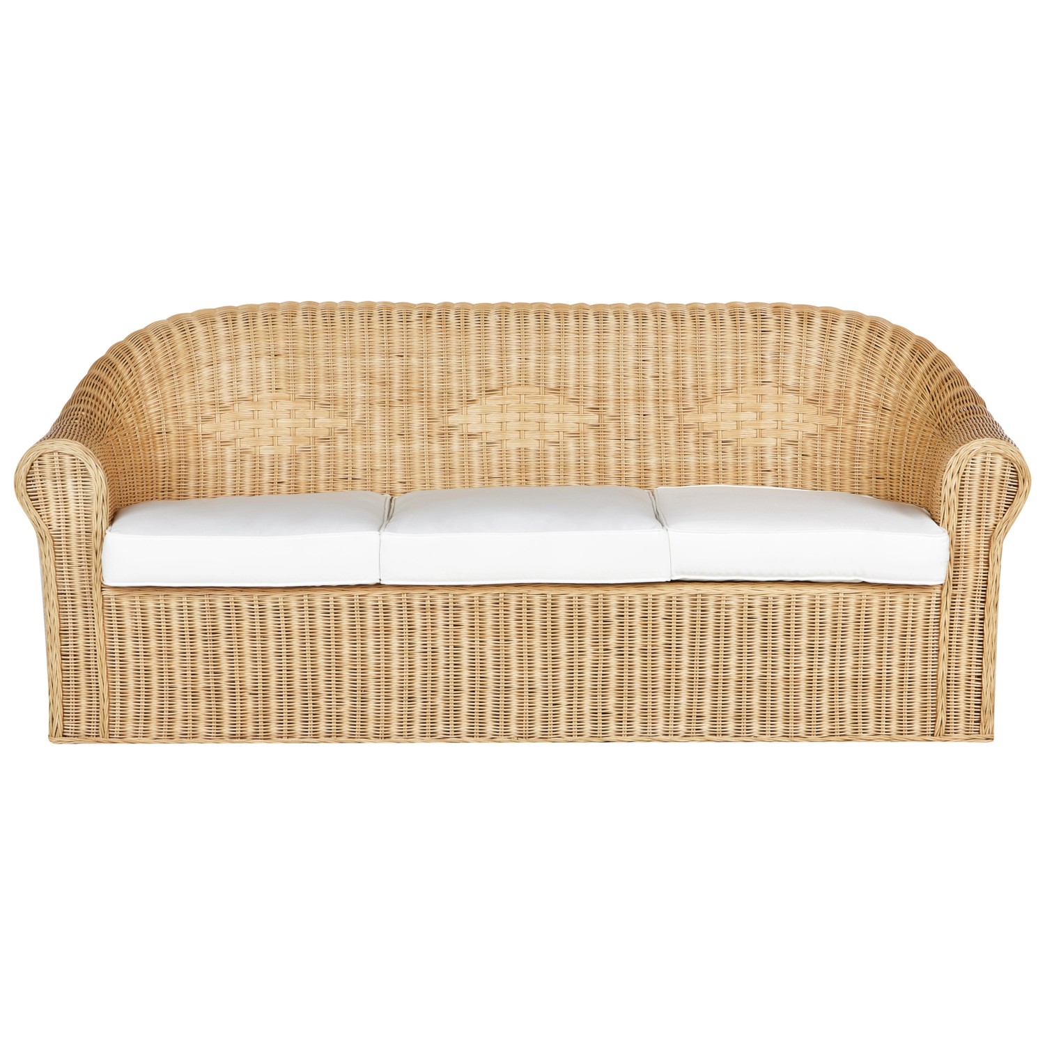 Beliani Gartensofa Naturfarben Weiss 75x202x82 günstig online kaufen