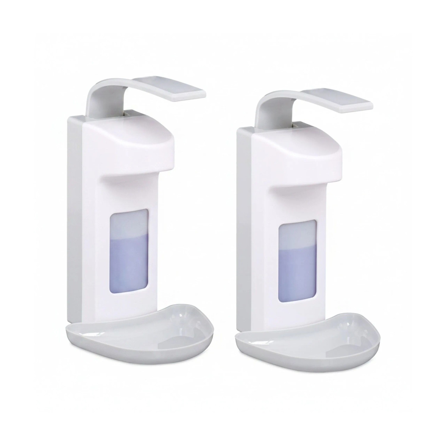 Relaxdays Desinfektionsspender Kunststoff Edelstahl Weiß Grau Kontaktlos 500 ml 2er Set 29 cm x 16 cm x 18 cm 0,4 kg