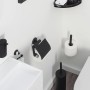 Tiger Haken Boston, Edelstahl schwarz, montiert im Badezimmer. Handtuchhalter für Badaccessoires.