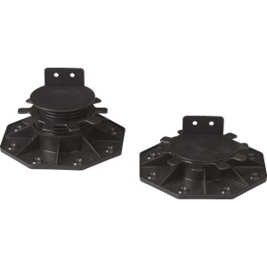 Schwarzer Terrassenfuß Small Foot zur Höhenverstellung von Terrassendielen.