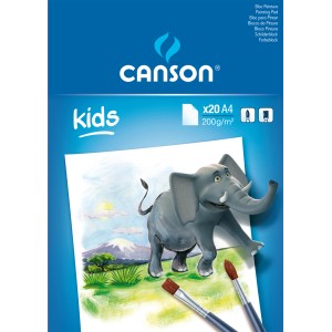 CANSON Kids Malpapier A4, 20 Blatt, mit Elefanten-Motiv. Ideal zum Malen und Zeichnen.