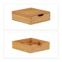 Relaxdays Schubladenbox aus Bambus, Natur, mit einem Einschub. Aufbewahrung und Ordnung für Büro und Zuhause.