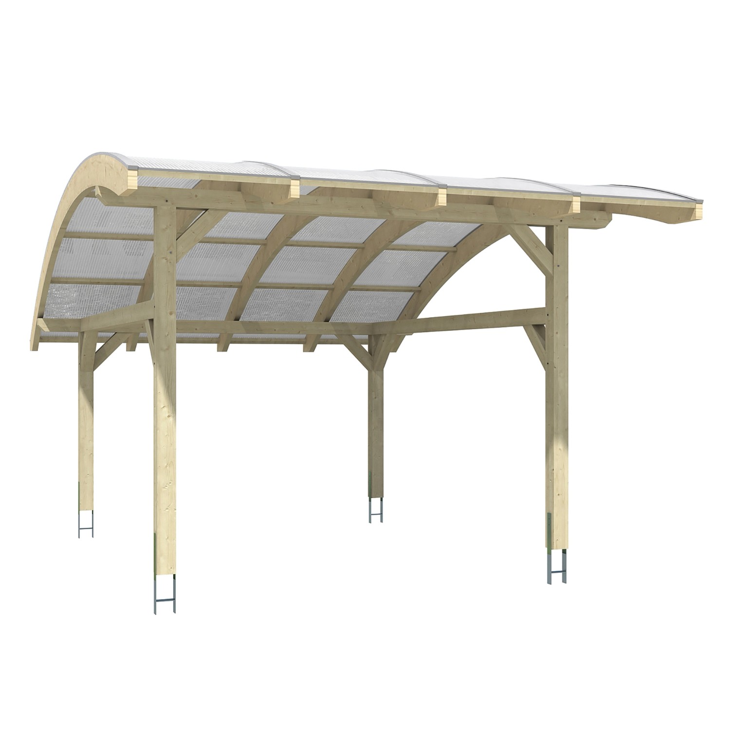 Skan Holz Carport Schwaben 434 x 630 cm Natur günstig online kaufen