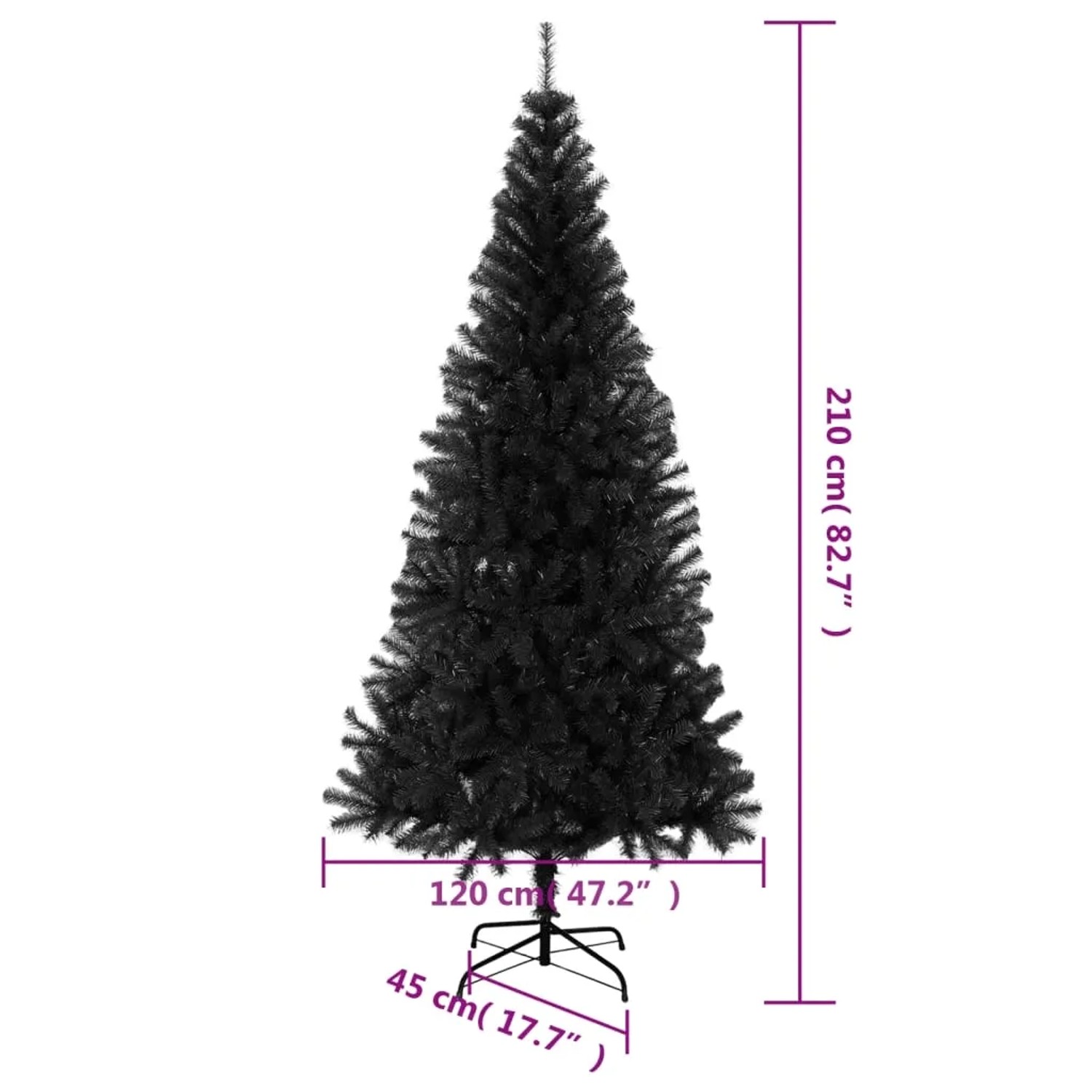 vidaXL Künstlicher Weihnachtsbaum mit Ständer Schwarz 210 cm PVC kaufen bei OBI