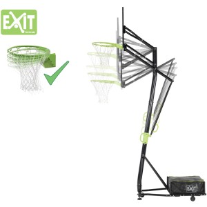 EXIT Galaxy Basketballkorb, mobil, mit Dunkring, grün/schwarz, höhenverstellbar.