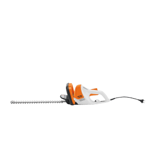 Stihl Elektro-Heckenschere HSE 42, orange-grau, mit langem Schneidmesser und Stromkabel. Ideal für Hecken.