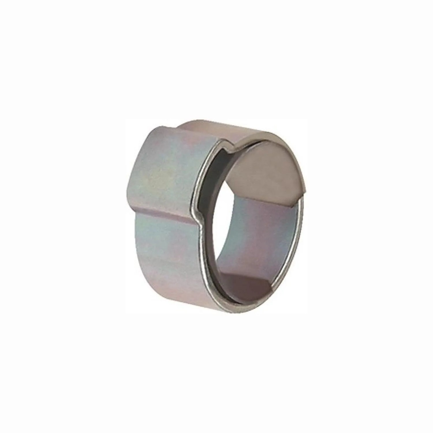 Riegler Schlauchklemme 1 Ohr aus glanzverzinktem Stahl mit Einlagering für Schläuche, Spannbereich 15-17,3 mm.