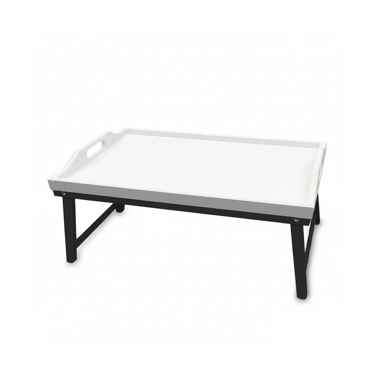 Relaxdays Betttablett Bambus Weiß-Grau Klappbar 50 cm x 30 cm x 20 cm 0,97 kg