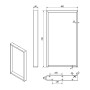 Technische Zeichnung SOTECH Tischgestell 720x400mm, rechteckiges Stahlprofil 60x20mm, mit Montagelöchern. Möbelbeine.