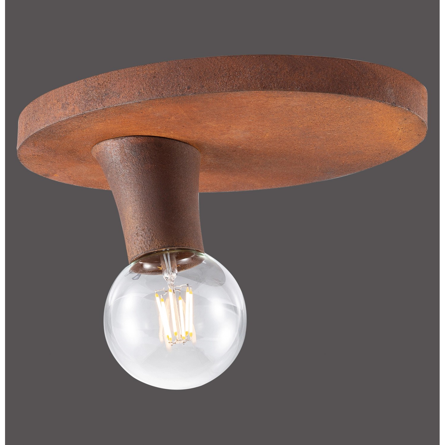 Just Light. Deckenleuchte Turn me E27-Fassung rostfarbig