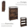 Tectake Schuhschrank Buffalo Industrial Style Holz und Stahl  81 x 32 x 130 cm Industrial Holz Dunkel  Rustikal_3