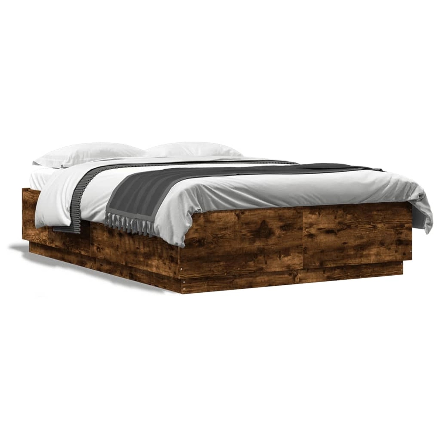 vidaXL Bettgestell Räuchereiche 140x200 cm Holzwerkstoff 3209706 günstig online kaufen