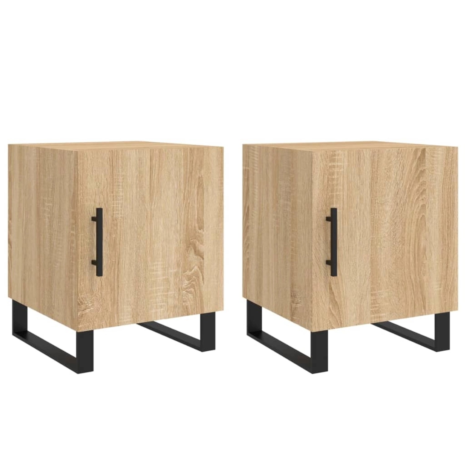 vidaXL Nachttische 2 Stk Sonoma-Eiche 40x40x50 cm Holzwerkstoff Modell 1 günstig online kaufen