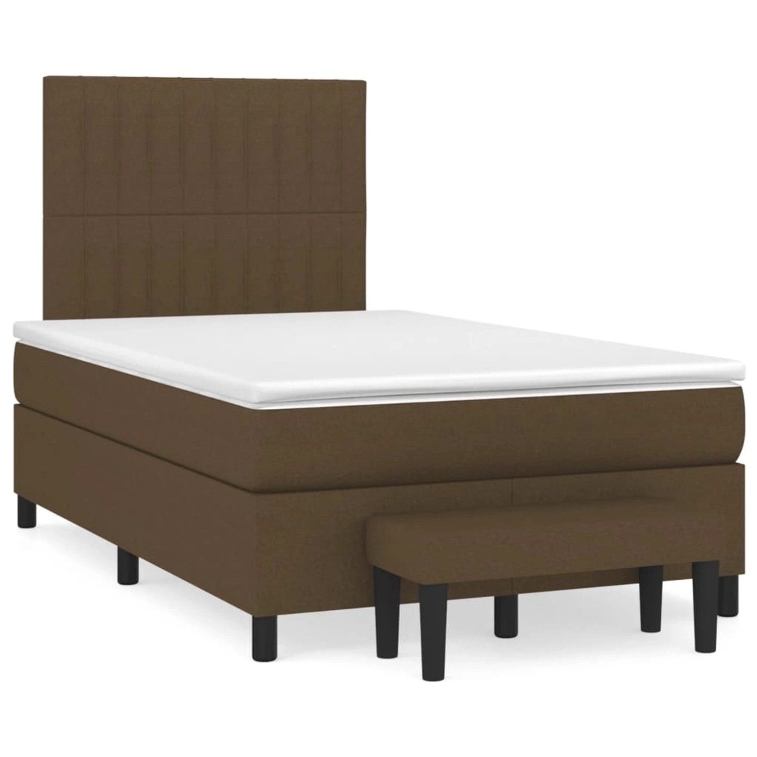 vidaXL Boxspringbett mit Matratze Dunkelbraun 120x200 cm Stoff1359020 günstig online kaufen