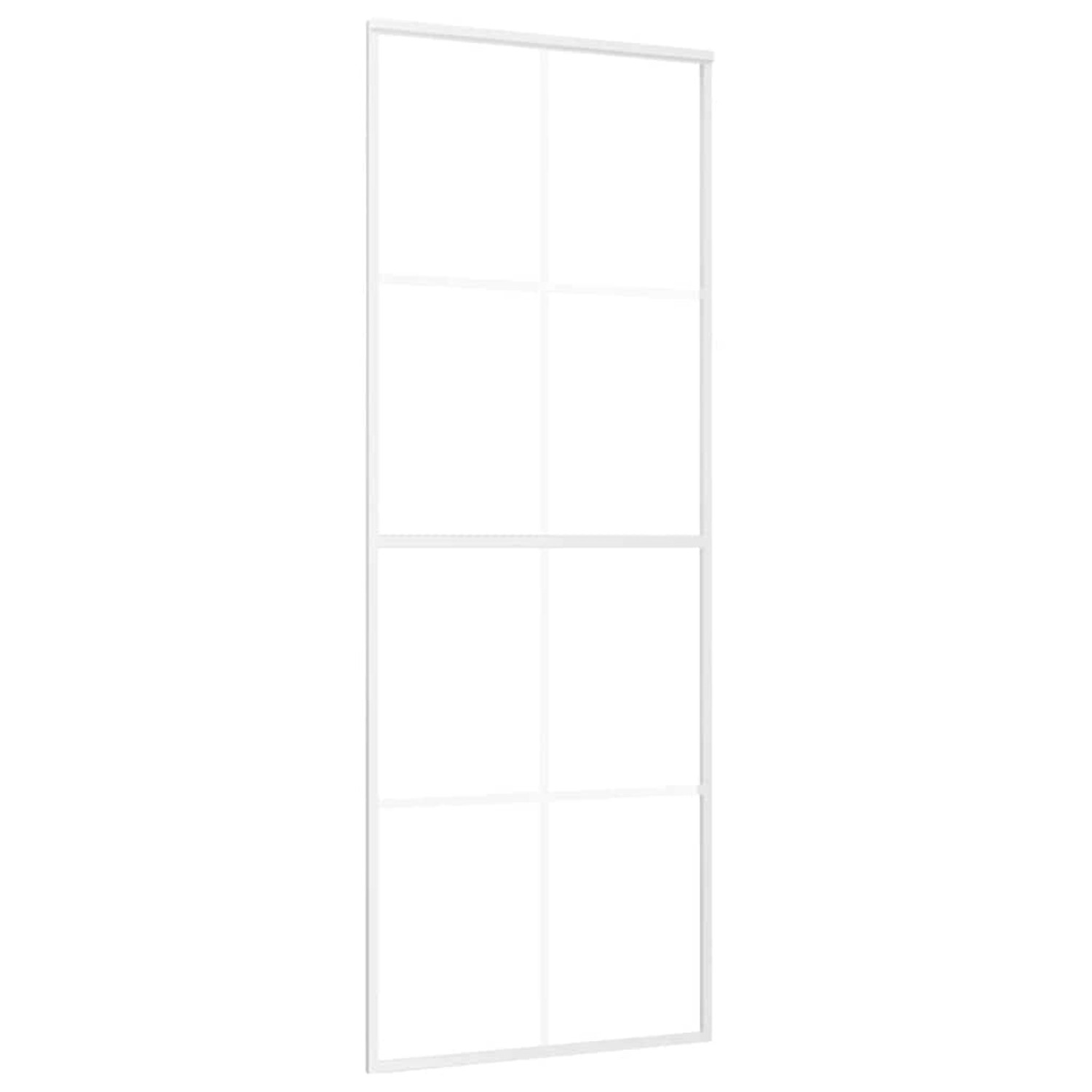 vidaXL Schiebetür ESG-Mattglas und Aluminium 76x205 cm Weiß 151669 günstig online kaufen
