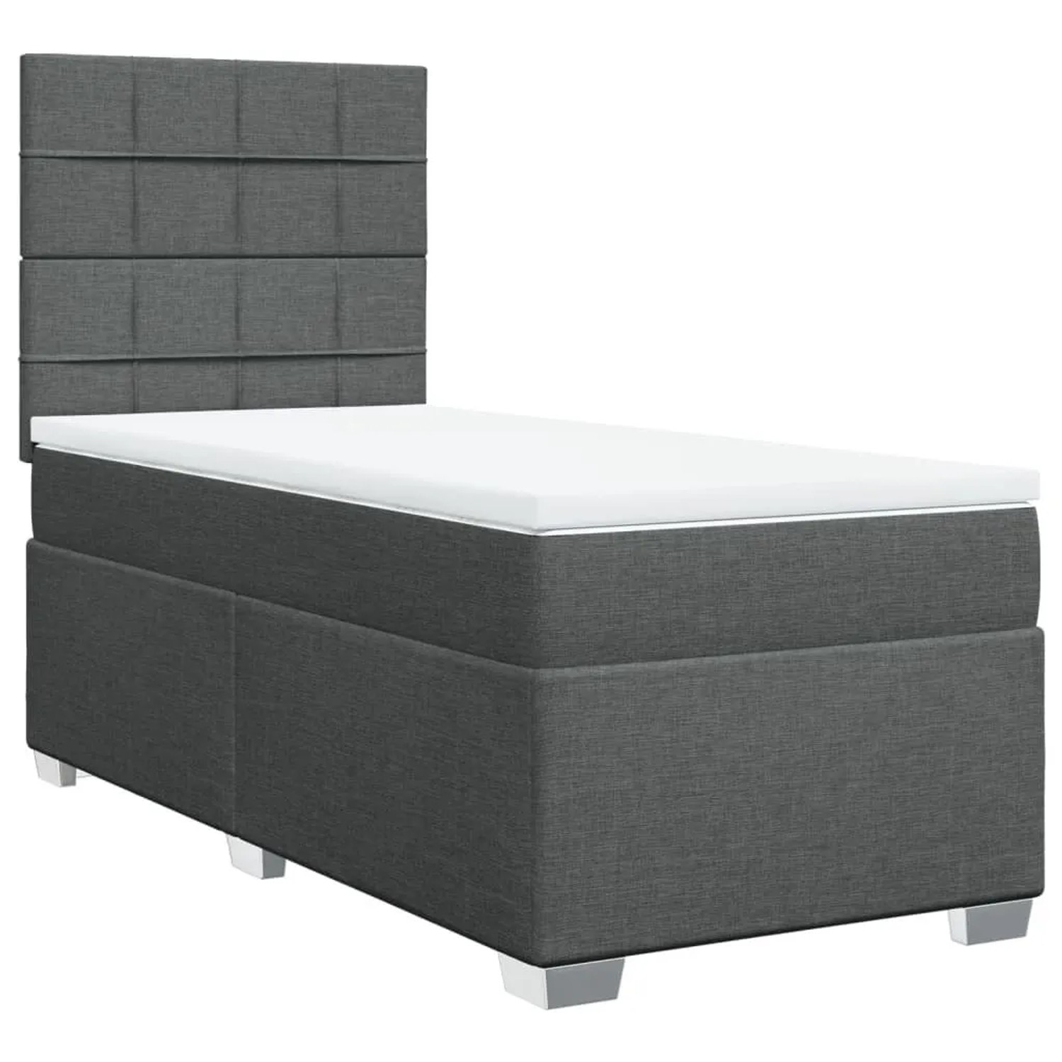 vidaXL Boxspringbett mit Matratze Dunkelgrau 100x200 cm Stoff 3292700 günstig online kaufen