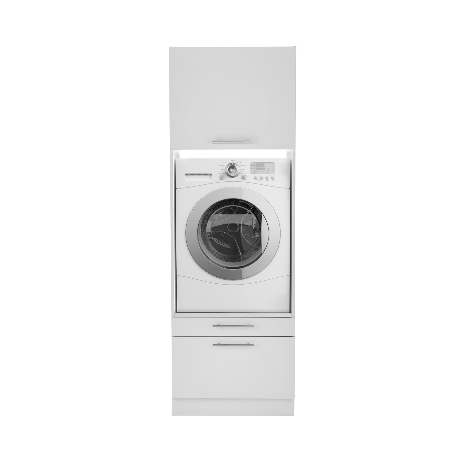 Respekta Waschmaschinenschrank Clara, weiß matt, mit Schubladen. Vorratsschrank für Waschmaschine.