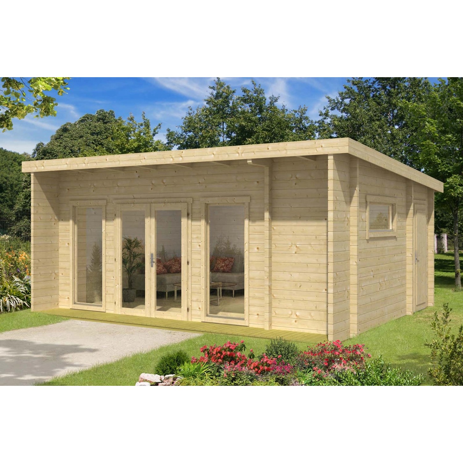 Alpholz Gartenhaus Carla-70 ISO Pultdach 622 cm x 492 cm Braun günstig online kaufen