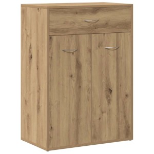 vidaXL Schuhschrank Artisan-Eiche, Holzwerkstoff, mit Schublade und zwei Türen.