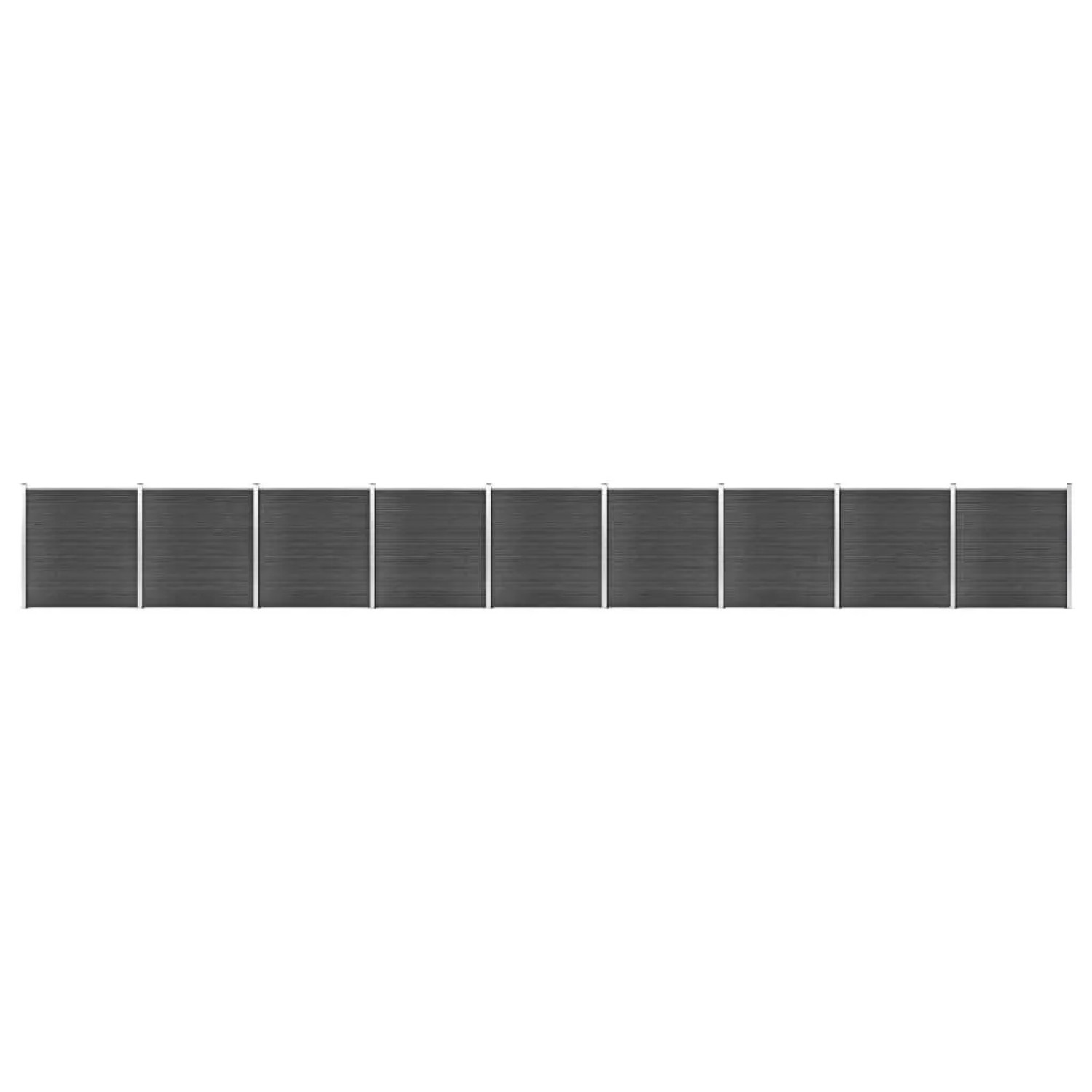 vidaXL Zaunelement Set WPC 1564x186 cm Schwarz 3070436