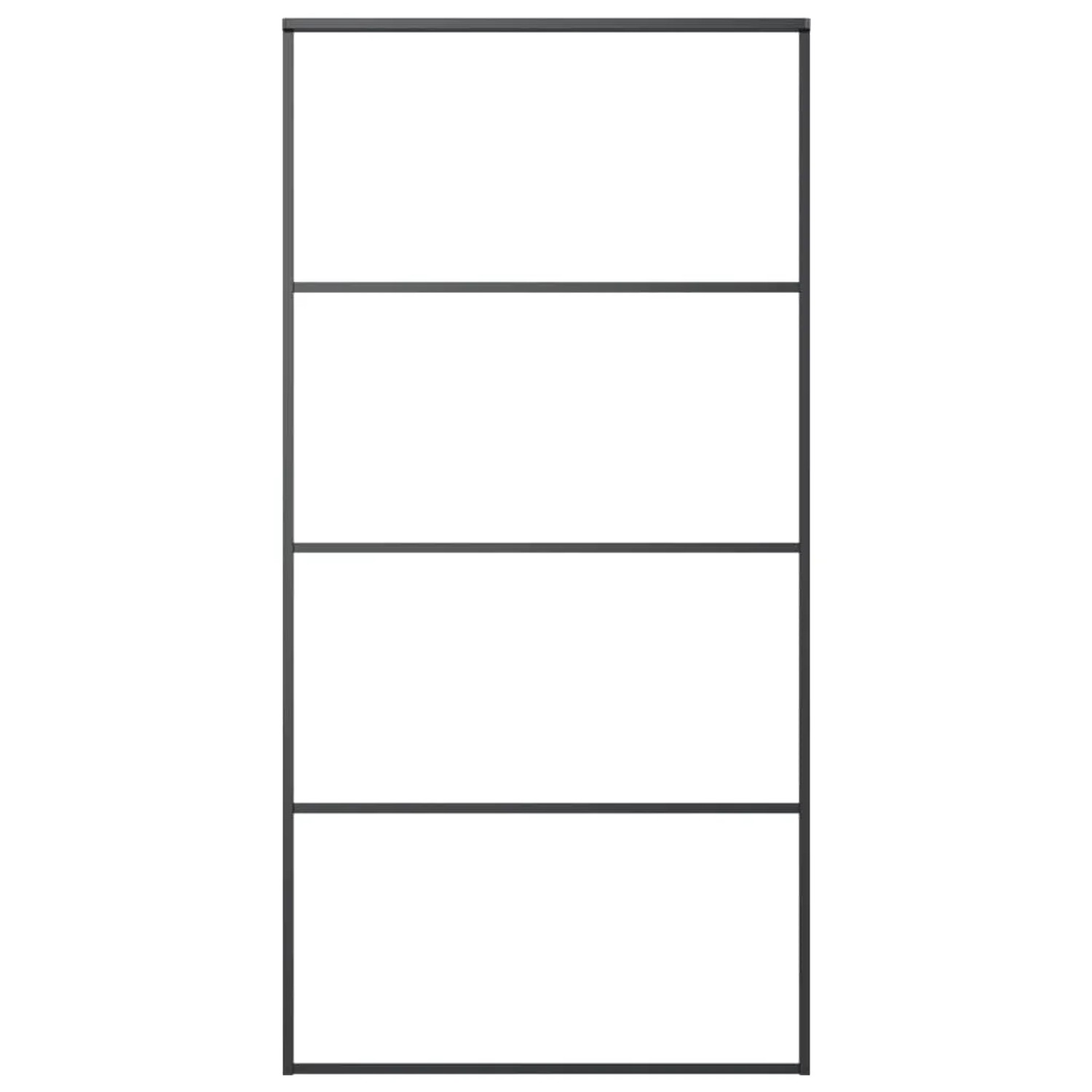 vidaXL Schiebetür Aluminium und ESG Glas 102,5x205 cm Schwarz 149481