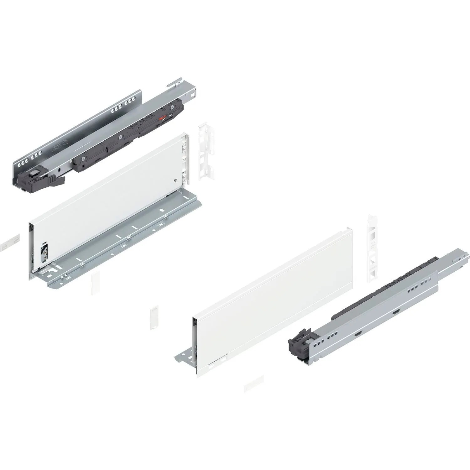 Blum Legrabox Pure Set Höhe K Tip-On Vollauszug 400 mm 40 kg Seidenweiß 1 Paar