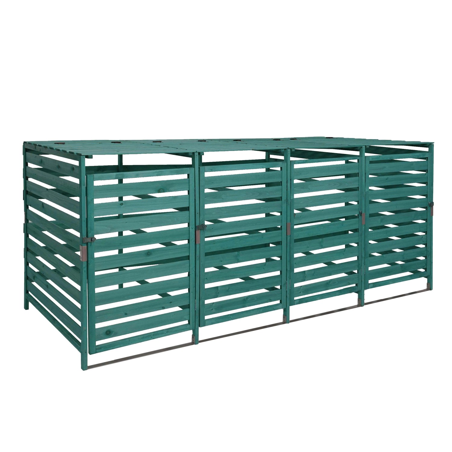 MCW 4er-/8er-Mülltonnenverkleidung H62 Dunkelgrün 114x271x97cm
