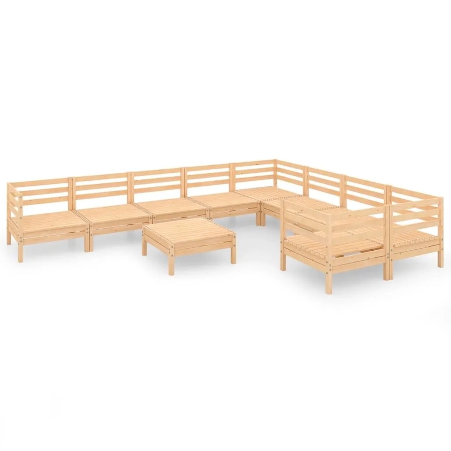 vidaXL 10-Tlg Garten-Lounge-Set Massivholz Kiefer 3083259