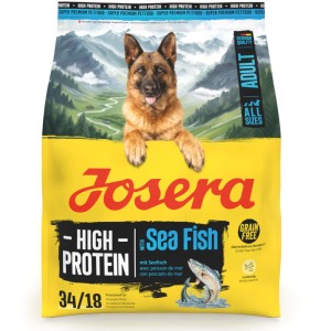 Josera High Protein Adult Sea Fish Trockenfutter für Hunde, 900g Packung.