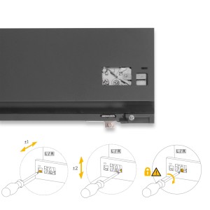 Emuca Außenschublade Protone 30 kg Führungen mit Vollständigem Auszug und Sanftem Verschluss Höhe 131 mm Tiefe 350 mm Stahl AnthrazitGrau