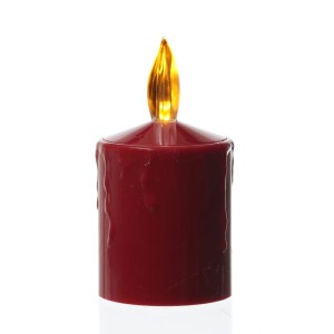 Rote LED Grabkerze im 2er Set mit Dämmerungssensor, geeignet für Laternen und Gräber.