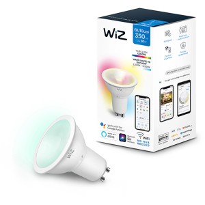 WiZ Smart LED Leuchtmittel GU10, 5,5W, RGBW, steuerbar per App und WLAN.
