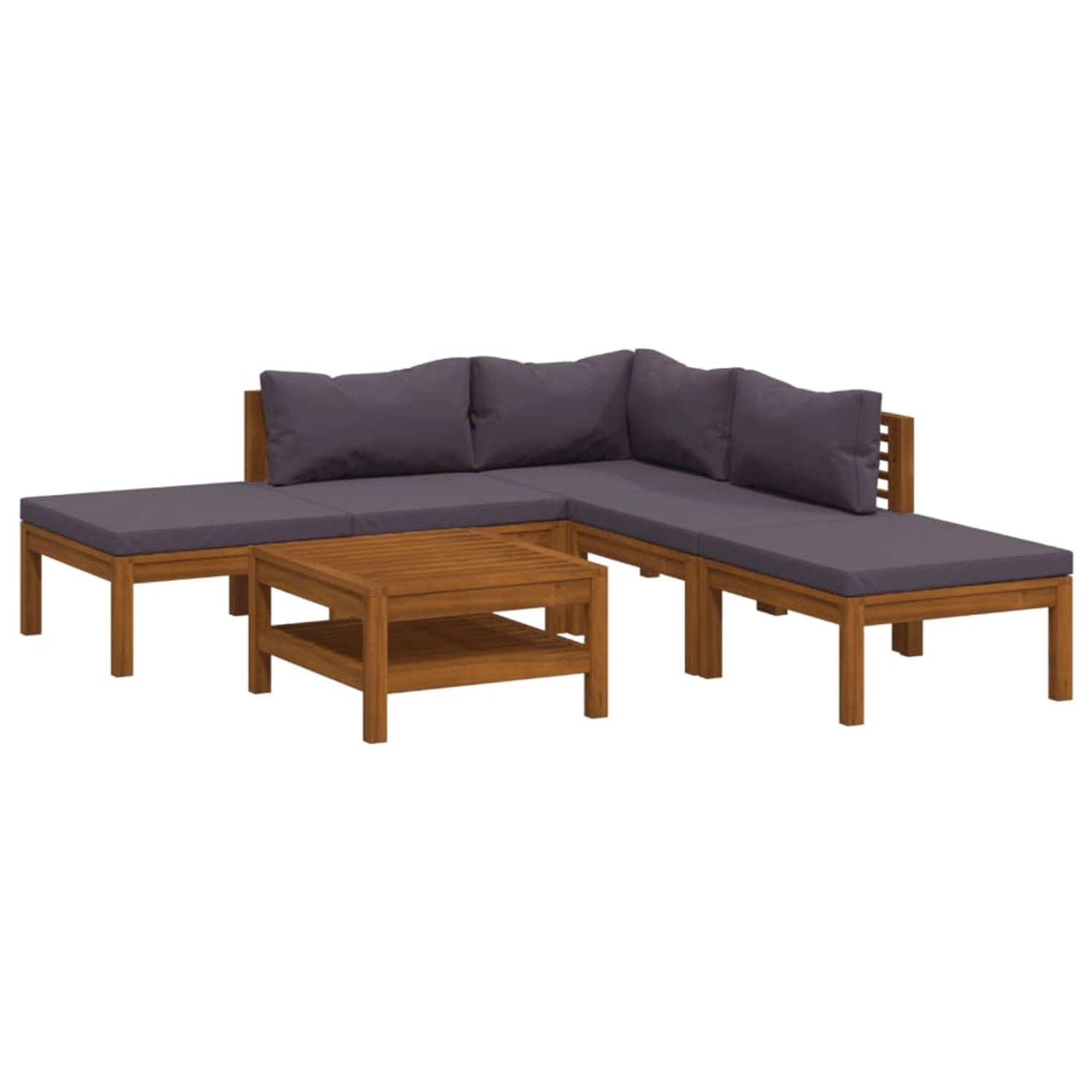 vidaXL 6-Tlg Garten-Lounge-Set mit Auflage Massivholz Akazie 3086892
