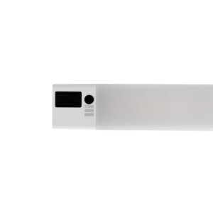 Weiße Eglo LED-Unterbauleuchte Selrino mit Touch-Sensor und CCT-Funktion (2700K, 4000K, 6500K) für flexible Beleuchtung.