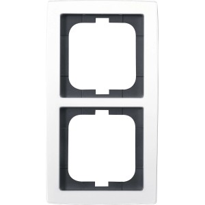Busch-Jaeger Abdeckrahmen 2-fach Solo studioweiß für Schalter und Steckdosen.