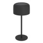 Schwarze EGLO Solar LED Tischleuchte ROCCANOVA mit Touchdimmer und Akku, geeignet für den Außenbereich (IP44).