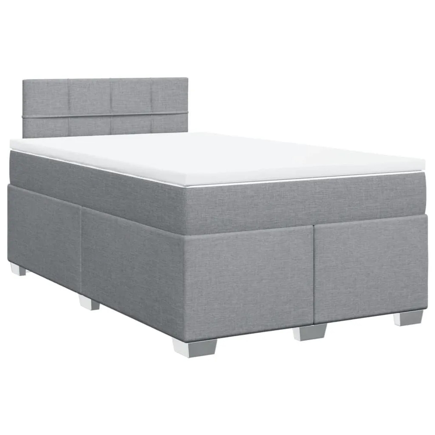 vidaXL Boxspringbett mit Matratze Hellgrau 120x190 cm Stoff 3288127