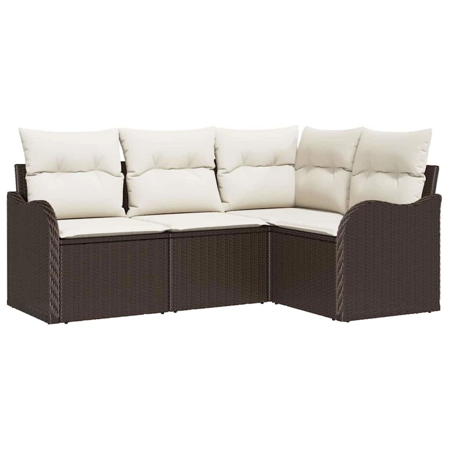 vidaXL Garten-Sofa-Set mit Kissen mit Speicher 4-Tlg Braun Poly Rattan 3354 günstig online kaufen