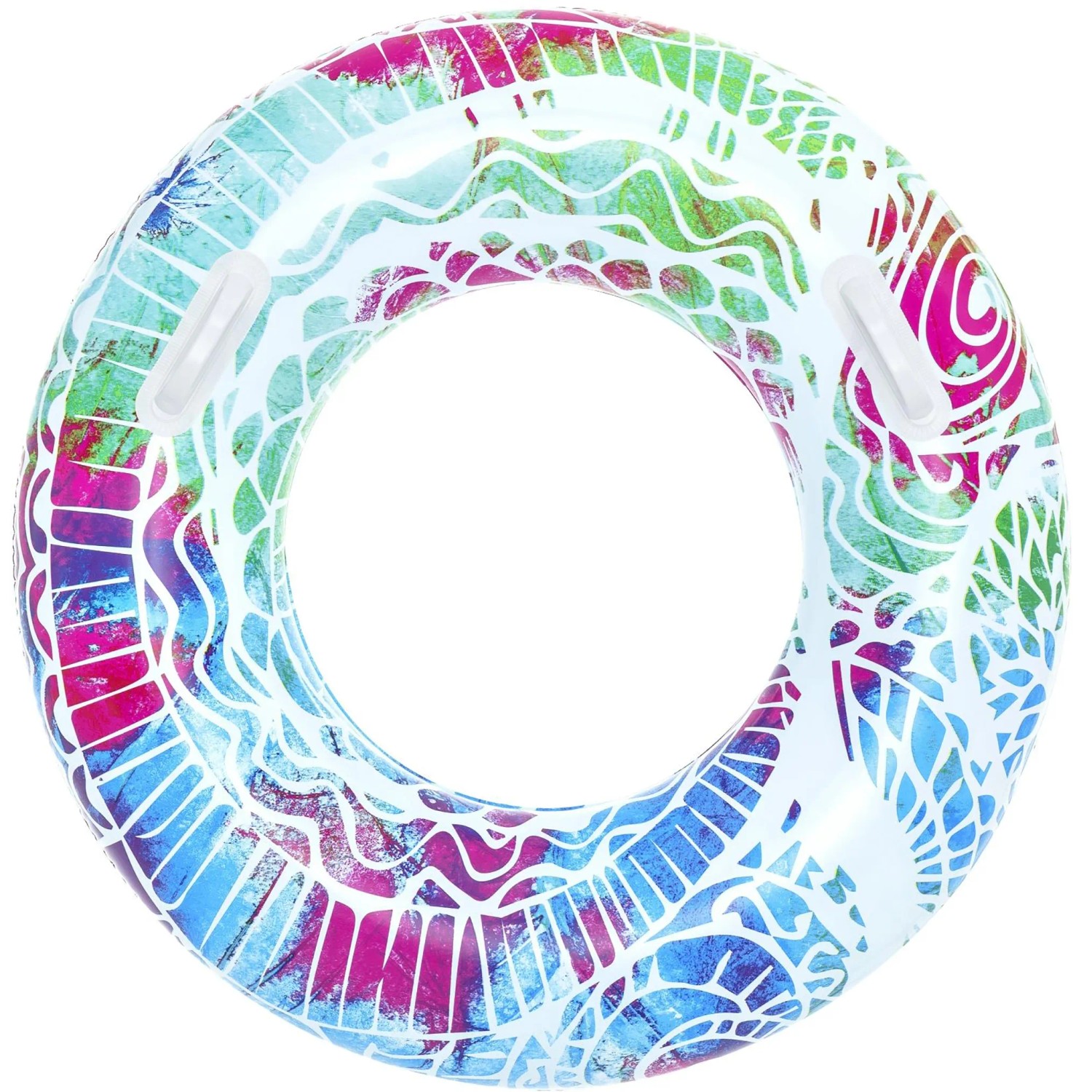 Bestway Schwimmring Summer Swirl, Ø 80cm, mit Mandala-Design und Haltegriffen.