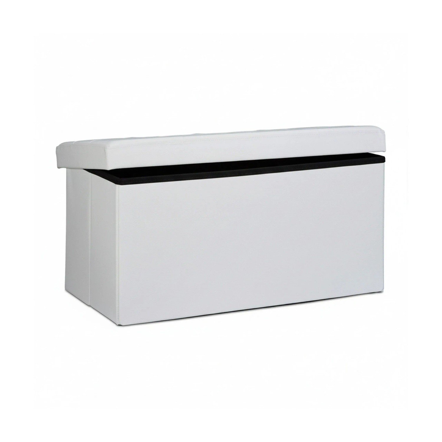 Relaxdays Sitzbank Kunstleder Weiß Faltbar mit Stauraum 38 cm x 76 cm x 38 cm 6,5 kg