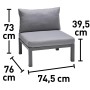 Grauer Lounge-Sessel Bonlee aus Aluminium mit Kissen und Auflagen. Gartenmöbel für entspannte Stunden.