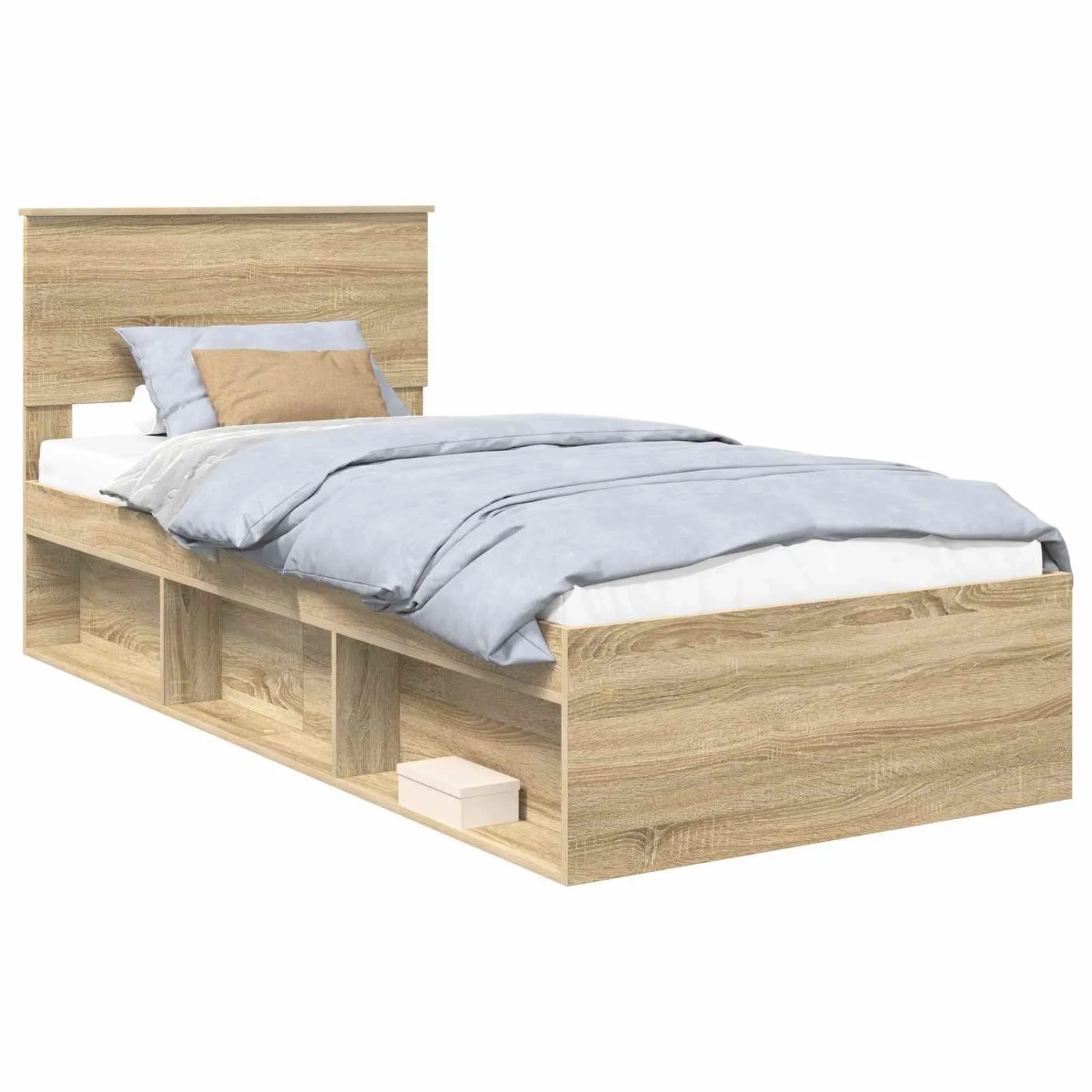 vidaXL Bettrahmen mit Kopfteil Sonoma-Eiche 75 x 190 cm Holzwerkstoff 3407942
