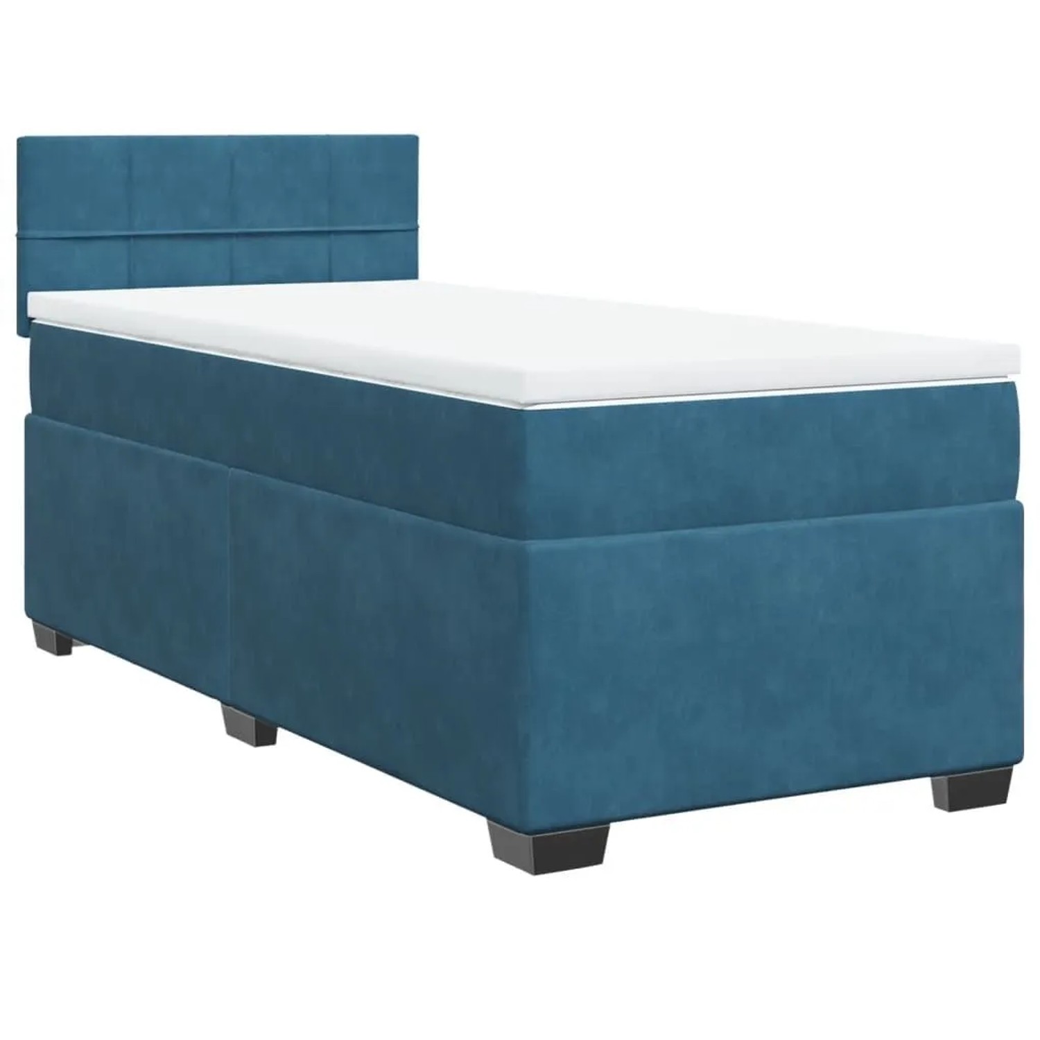 vidaXL Boxspringbett mit Matratze Blau 90x190 cm Samt 3288502 günstig online kaufen