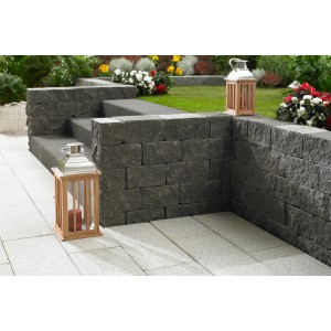 Anthrazitfarbener Vigneto Mauerstein (24x18x12 cm) für Garten- und Landschaftsbau.