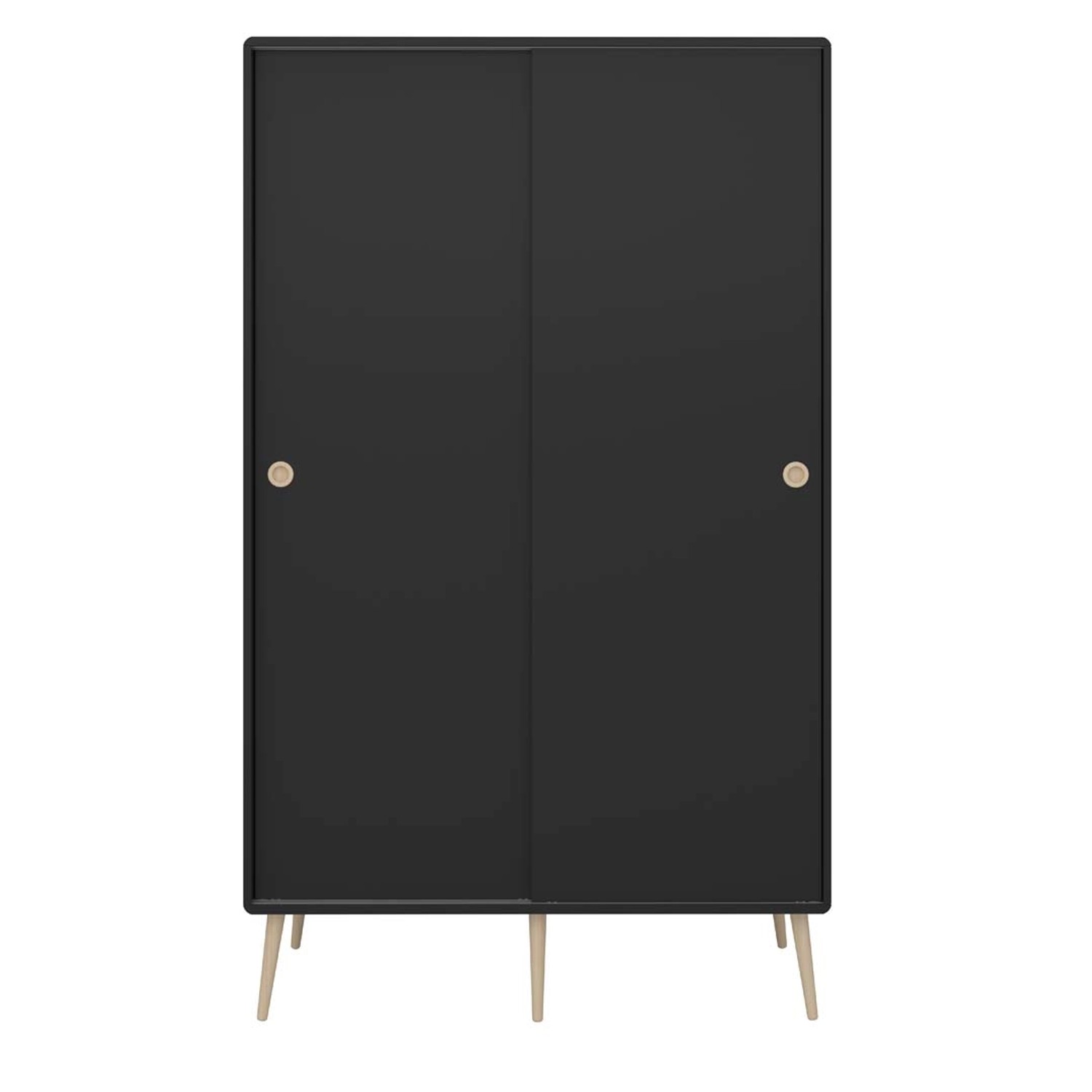 ebuy24 Softline Kleiderschrank 2 Schiebetüren Schwarz günstig online kaufen