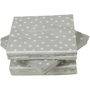 Bestlivings Servietten, 3-lagig, grau mit Sternenmuster, 100er Pack für Tischdeko.