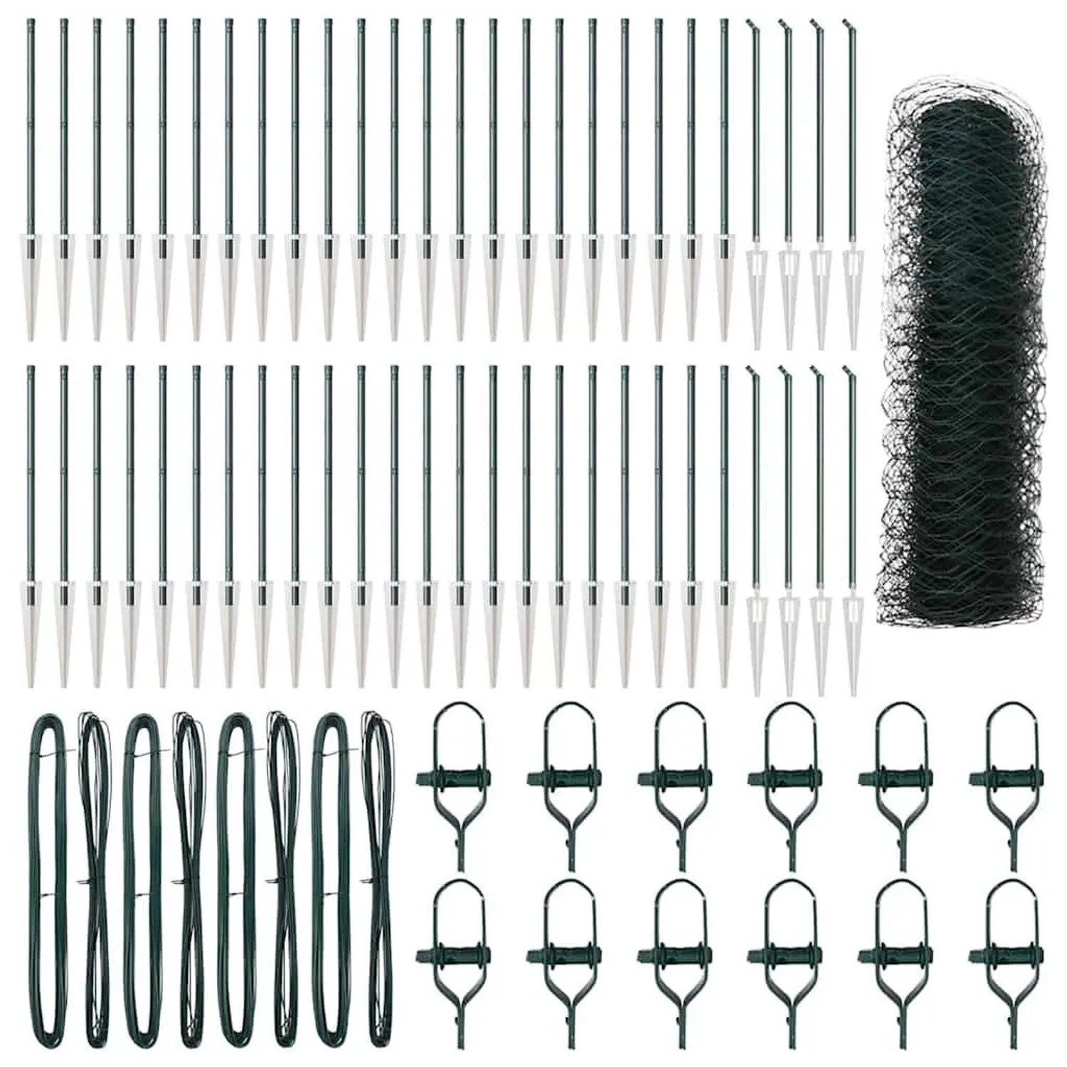 vidaXL Zaunpfosten Grün 100 x 0,4 m 50 mm Netz Stahl und PVC 3353153 günstig online kaufen